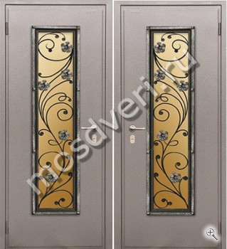 Дверь входная, порошок + ковка + стекло - купить от производителя Мосдвери Дверь входная, порошок + ковка + стекло