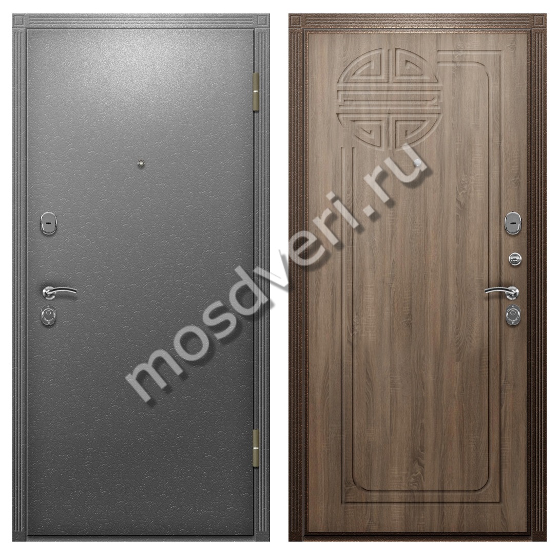 Входная дверь одностворчатая уличная порошкового окраса с МДФ дуб сонома TD-156 - купить от производителя Мосдвери Входная дверь одностворчатая уличная порошкового окраса с МДФ дуб сонома TD-156