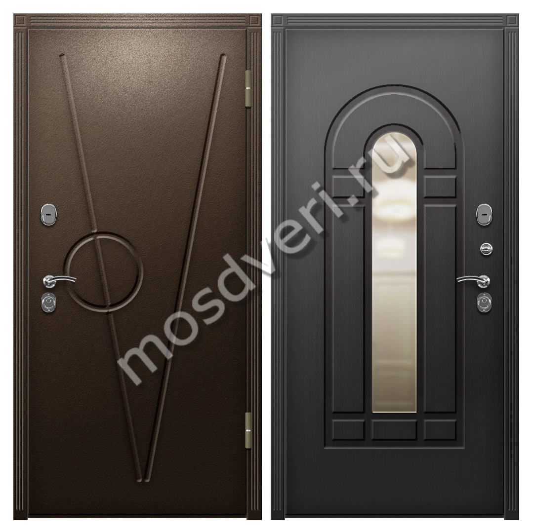 Входная дверь в квартиру из МДФ с зеркалом - купить от производителя Мосдвери Входная дверь в квартиру из МДФ с зеркалом