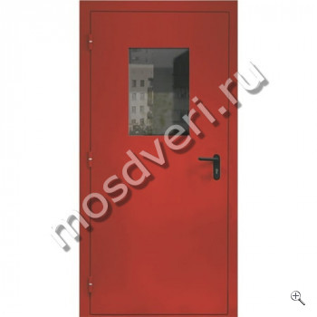Однопольная противопожарная дверь с нитроэмалью и стеклом - купить от производителя Мосдвери Однопольная противопожарная дверь с нитроэмалью и стеклом