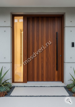 Широкая входная дверь для дома коричневого цвета - купить от производителя Мосдвери Широкая входная дверь для дома коричневого цвета