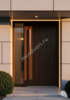 Дизайнерская входная дверь темно-коричневая - купить от производителя Мосдвери Дизайнерская входная дверь темно-коричневая