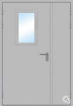 Двупольная противопожарная дверь со стеклом - купить от производителя Мосдвери Двупольная противопожарная дверь со стеклом